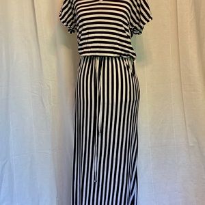 Caslon black & white striped dress